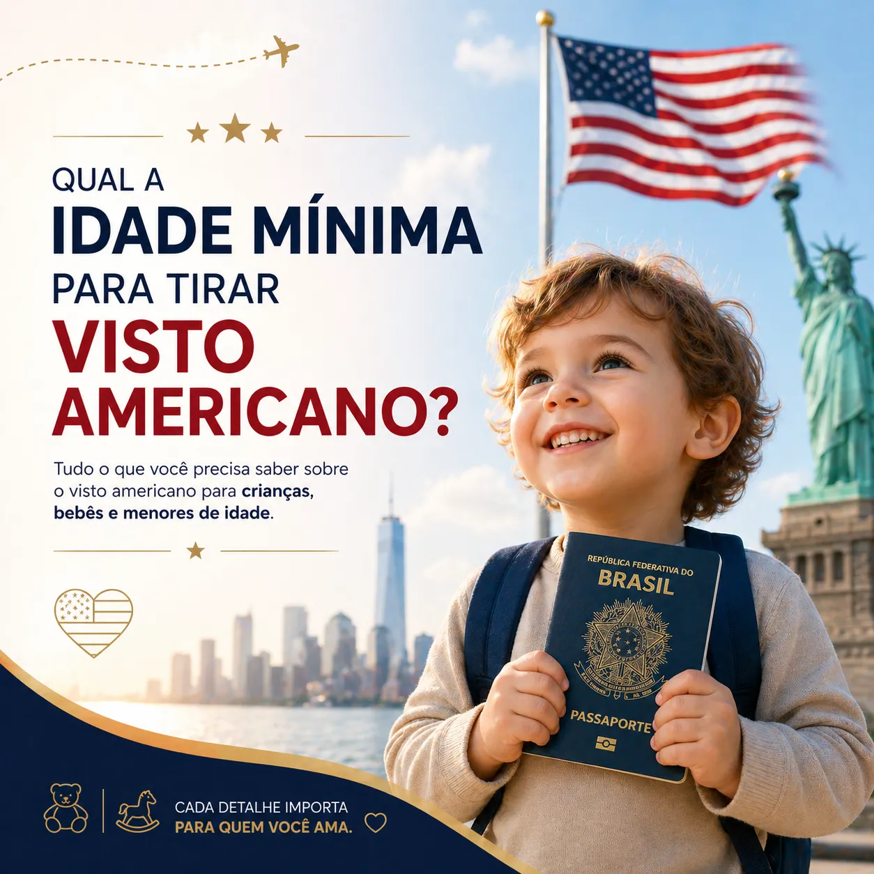 Imagem ilustrativa para o artigo Qual a idade mínima para tirar visto americano? da Genuína Conexão